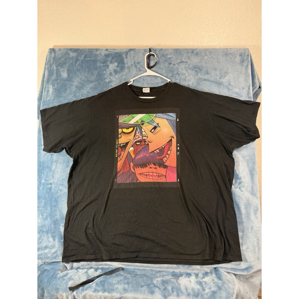 Official Gorillaz Polaroid Slide Graphic T-Shirt Black Port & Company Men's 4XL